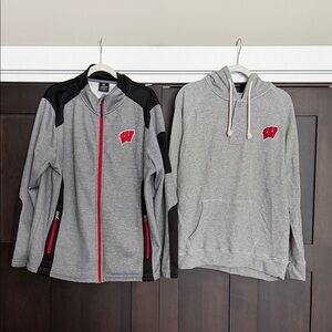 Colosseum Wisconsin Badgers Men’s Hoodie and Jacket Bundle size XL